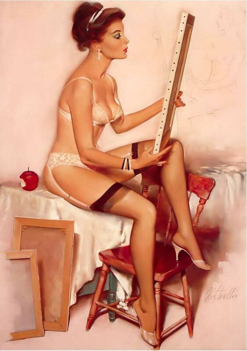 Fritz Willis and his pin-up, celebrating feminine charm