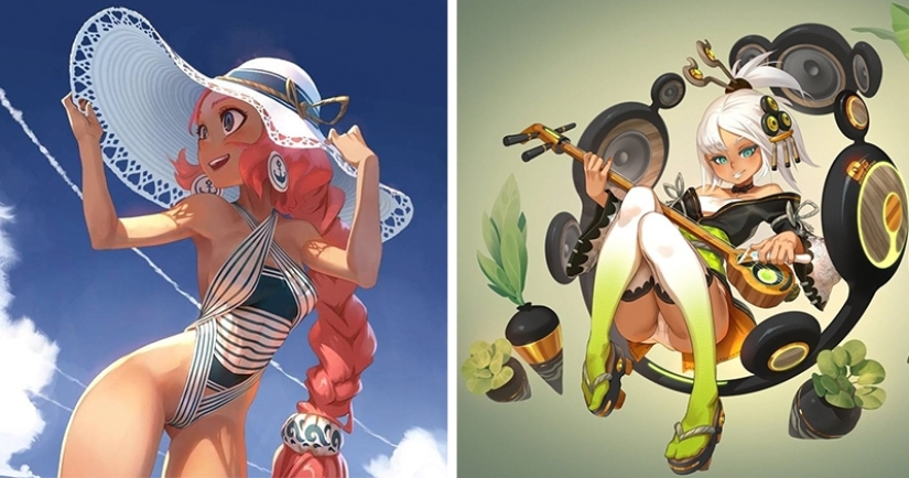 Funny girls of the illustrator Javier Hussin, who lives on the Moon Funny girls of the illustrator Javier Hussin, who lives on the Moon