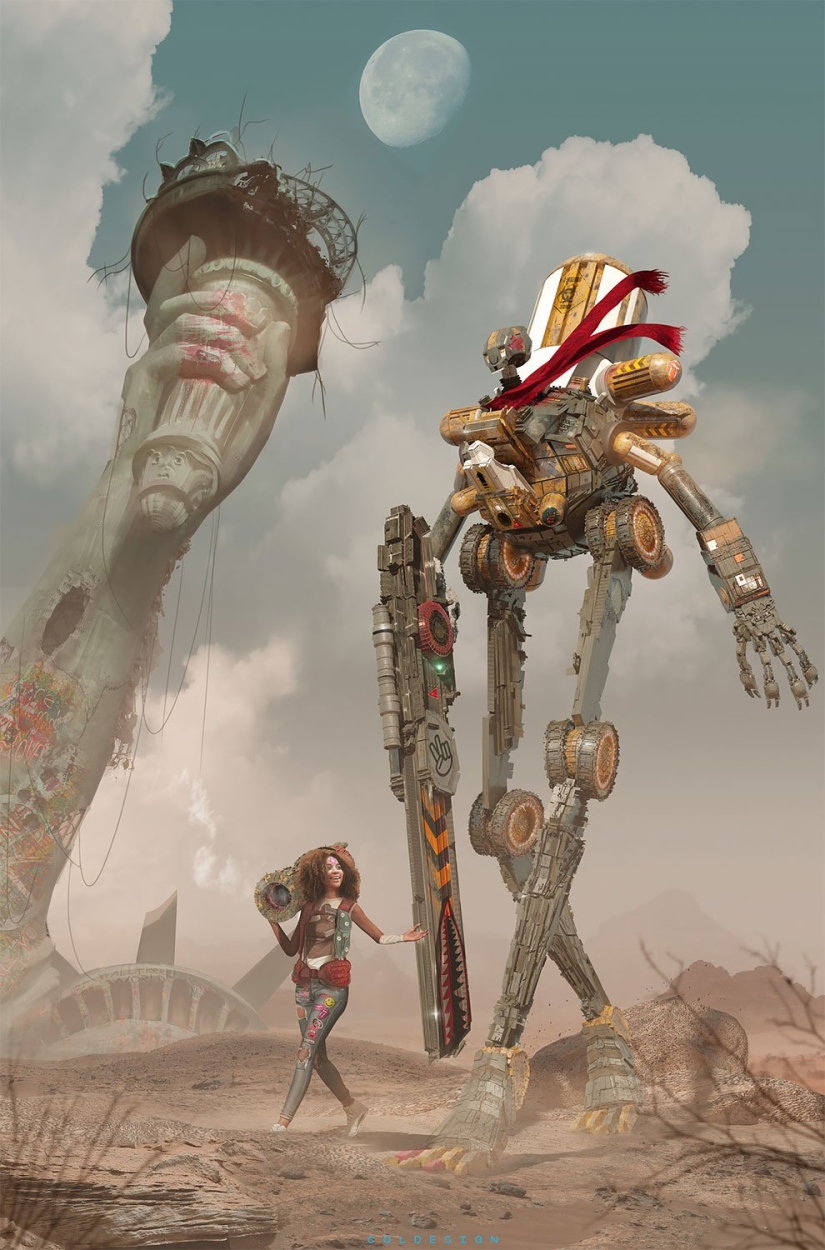 Futurism in digital graphics: fantastic illustrations of the British concept artist number price