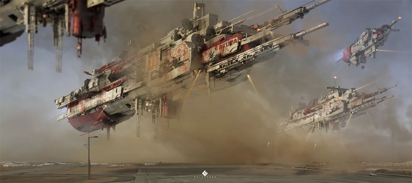 Futurism in digital graphics: fantastic illustrations of the British concept artist number price