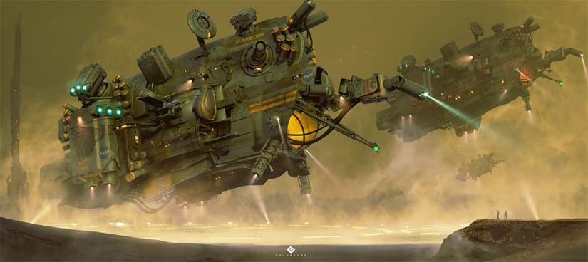 Futurism in digital graphics: fantastic illustrations of the British concept artist number price