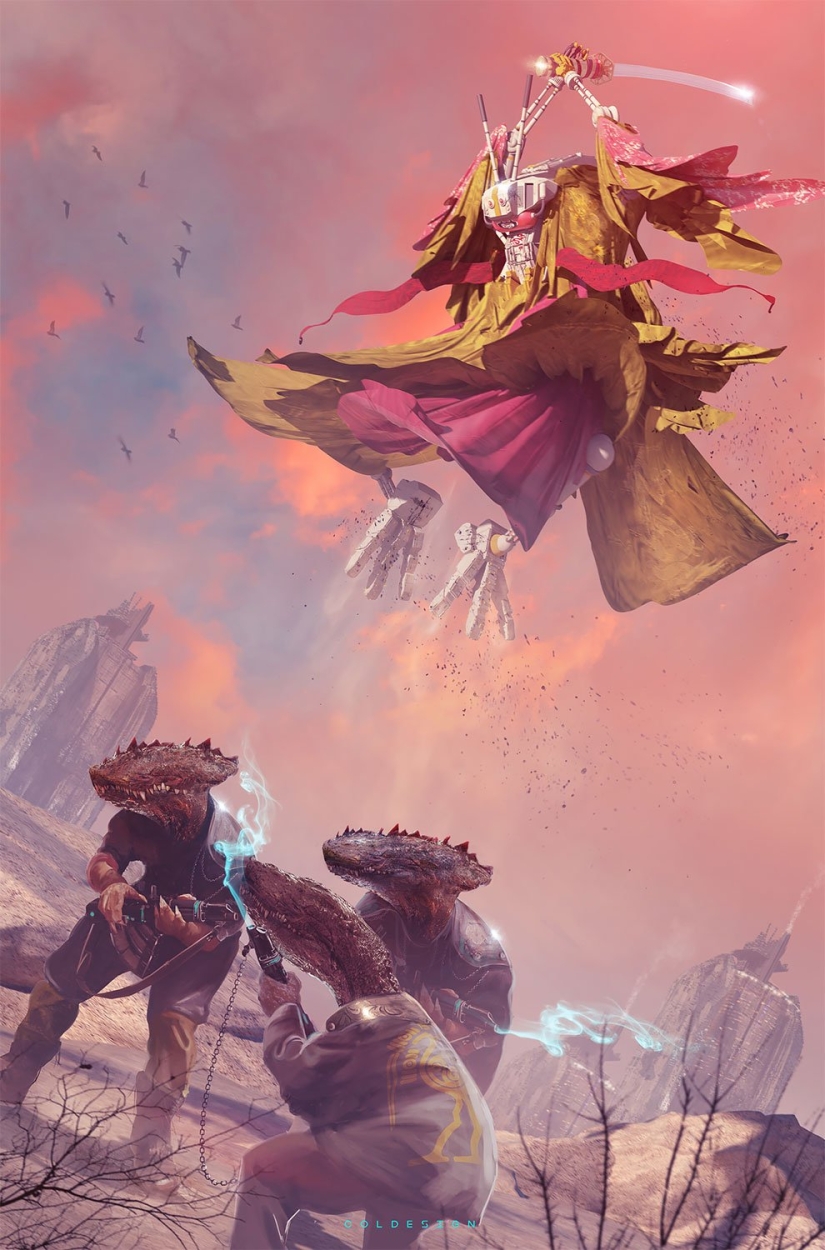 Futurism in digital graphics: fantastic illustrations of the British concept artist number price