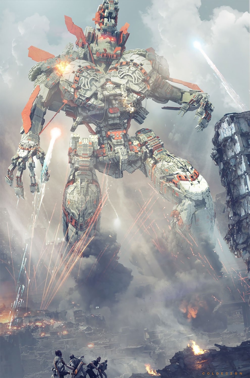 Futurism in digital graphics: fantastic illustrations of the British concept artist number price