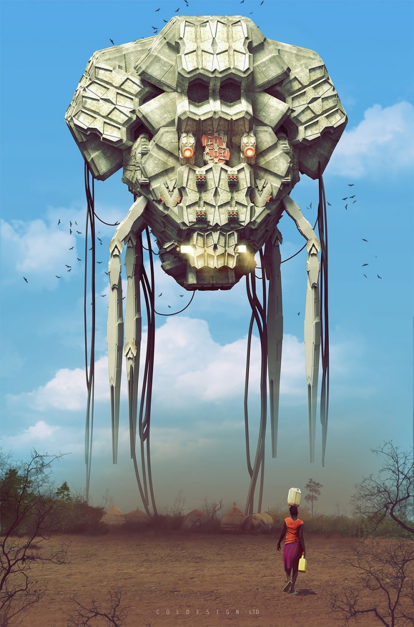 Futurism in digital graphics: fantastic illustrations of the British concept artist number price