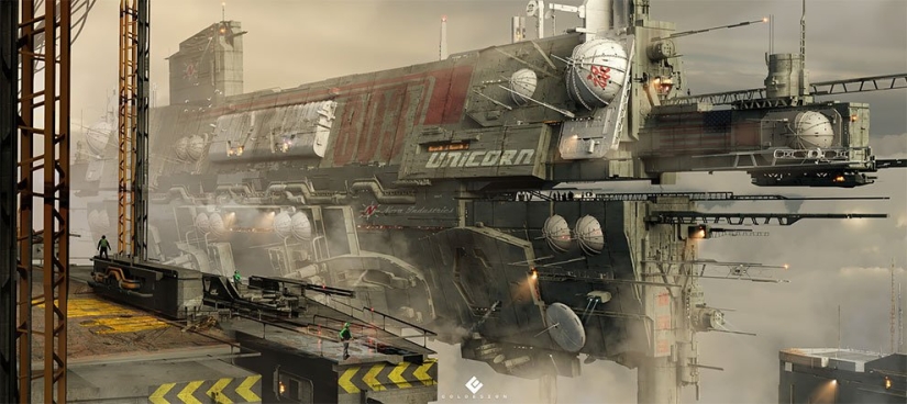 Futurism in digital graphics: fantastic illustrations of the British concept artist number price