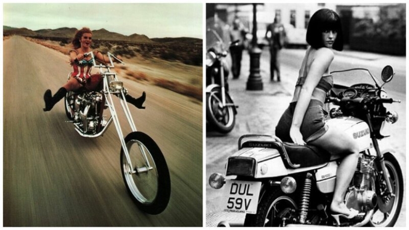 Girls and motorcycles — 20 wonderful retro pictures