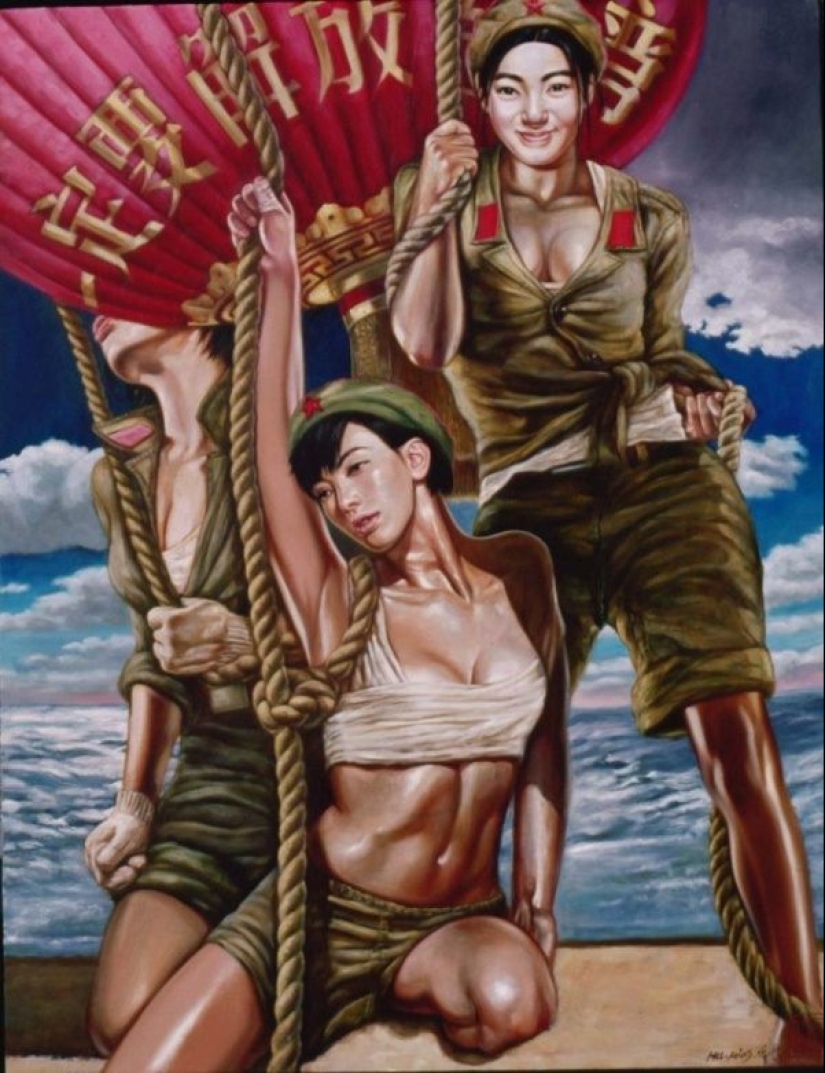 Girls in the army: sexual painting of Hu Ming Girls in the army: sexual painting of Hu Ming