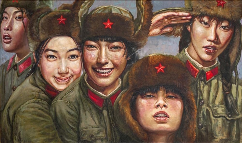 Girls in the army: sexual painting of Hu Ming Girls in the army: sexual painting of Hu Ming
