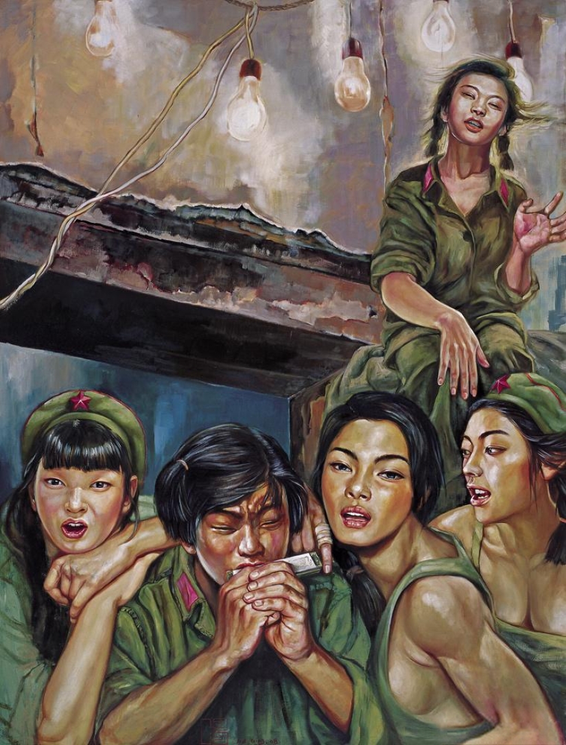 Girls in the army: sexual painting of Hu Ming Girls in the army: sexual painting of Hu Ming