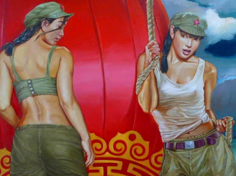 Girls in the army: sexual painting of Hu Ming Girls in the army: sexual painting of Hu Ming