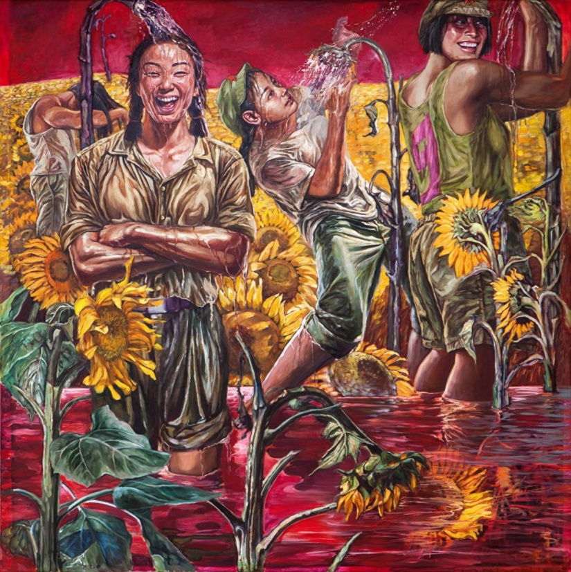 Girls in the army: sexual painting of Hu Ming Girls in the army: sexual painting of Hu Ming