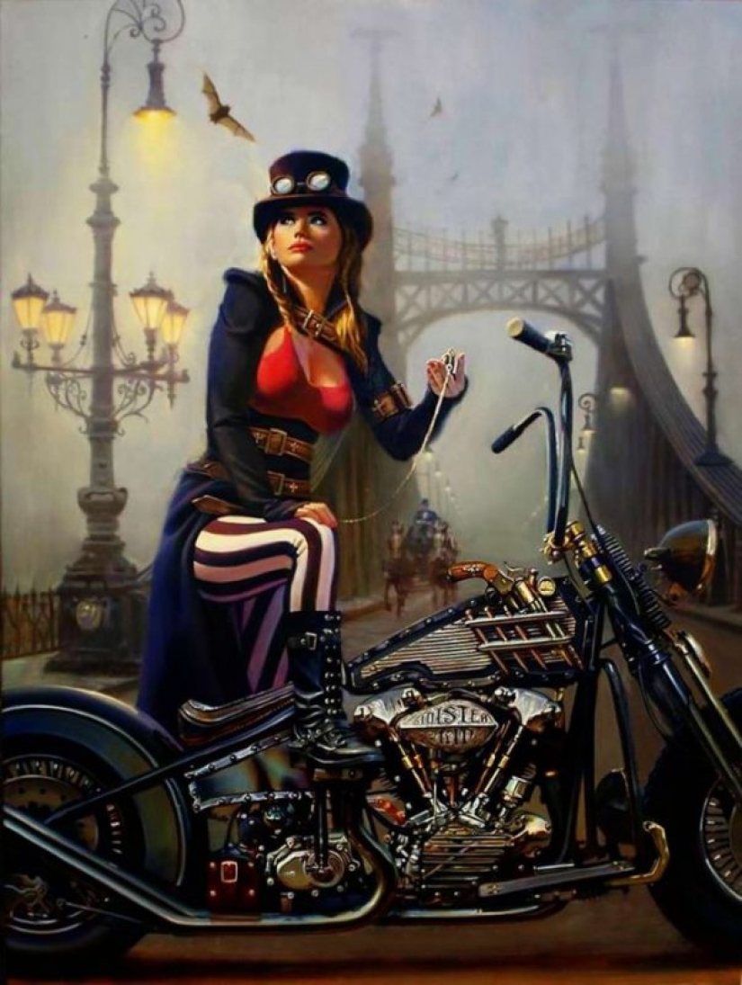 God Moto art David UHL and his beauty Harley-Davidson