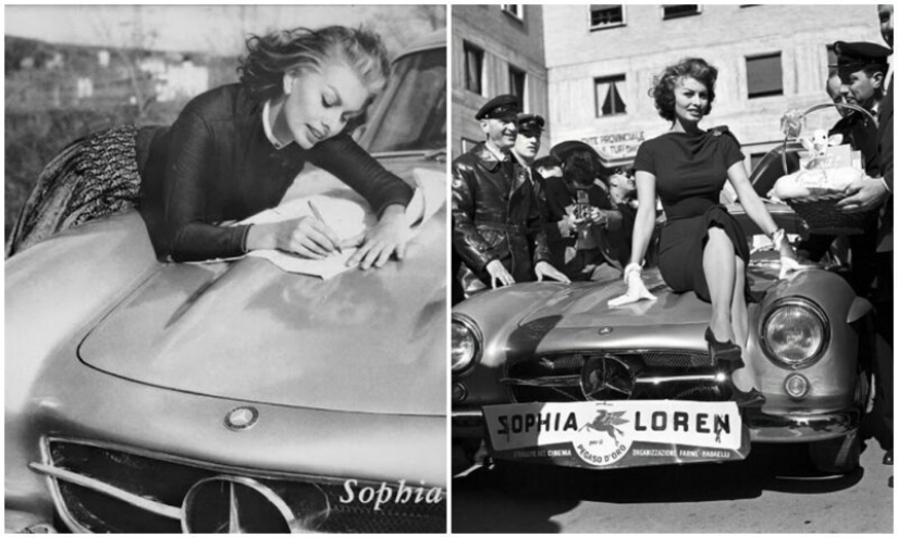 Gorgeous Sophia Loren and her Mercedes-Benz 300SL Gorgeous Sophia Loren and her Mercedes-Benz 300SL