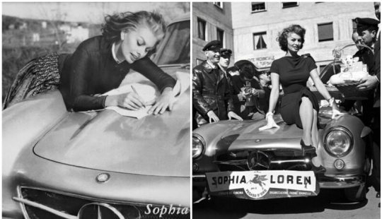 Gorgeous Sophia Loren and her Mercedes-Benz 300SL