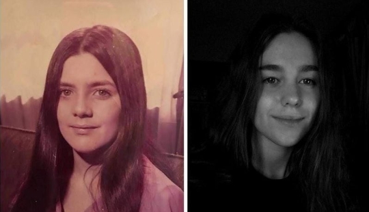 Grandchildren have recreated photos of their grandparents in his youth, showing the incredible power of genes