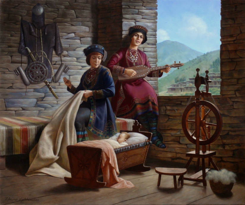 Historia antigua en las increíbles pinturas de Bruno Vepkhvadze Historia antigua en las increíbles pinturas de Bruno Vepkhvadze