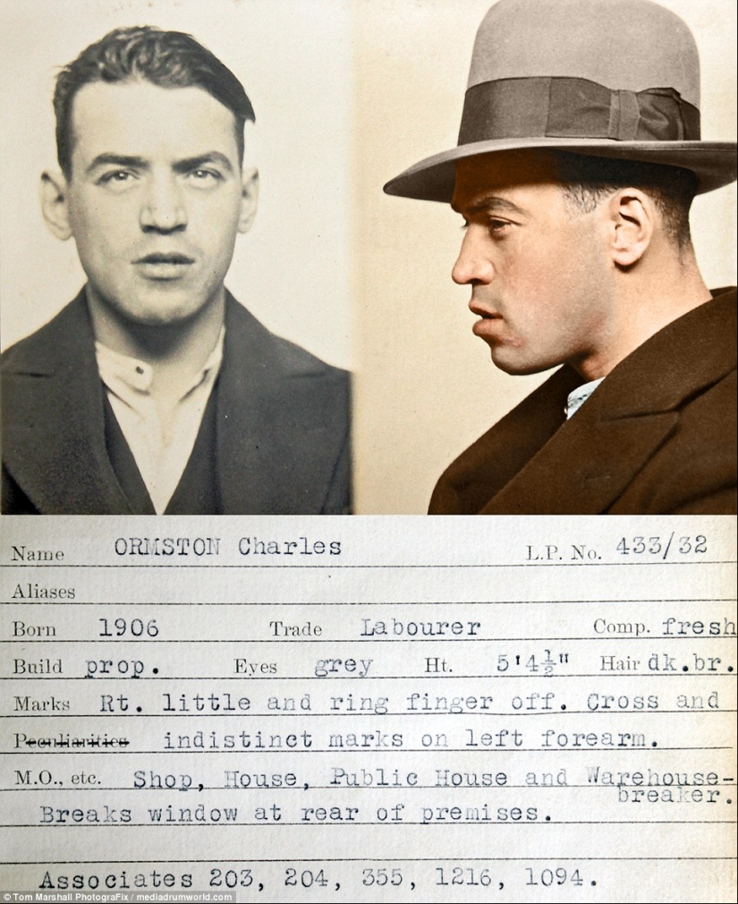 Hop-stop, no tenemos miedo de Scotland Yard: Fotografías en color de criminales de la década de 1930 Hop-stop, no tenemos miedo de Scotland Yard: Fotografías en color de criminales de la década de 1930