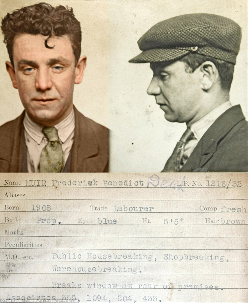 Hop-stop, we are not afraid of Scotland Yard: Color photographs of criminals of the 1930s Hop-stop, we are not afraid of Scotland Yard: Color photographs of criminals of the 1930s