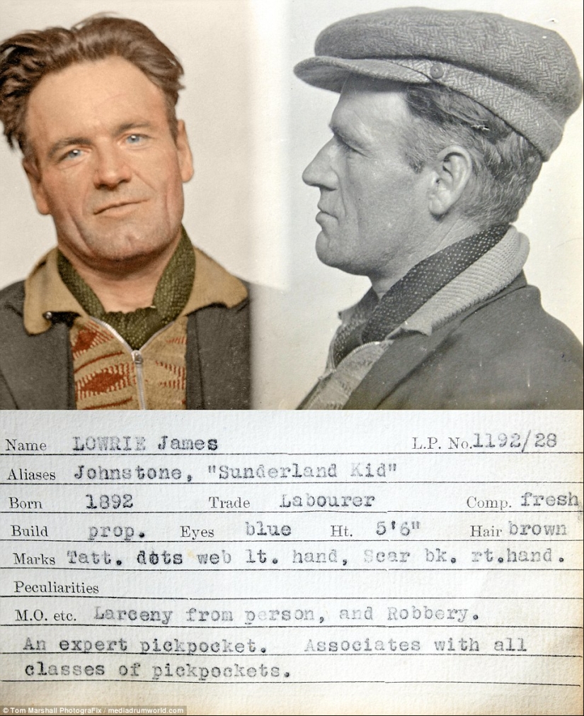 Hop-stop, we are not afraid of Scotland Yard: Color photographs of criminals of the 1930s Hop-stop, we are not afraid of Scotland Yard: Color photographs of criminals of the 1930s