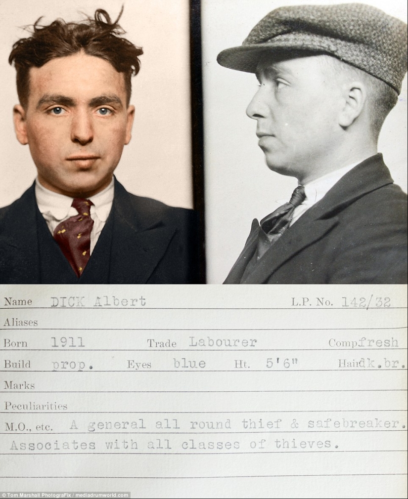Hop-stop, we are not afraid of Scotland Yard: Color photographs of criminals of the 1930s Hop-stop, we are not afraid of Scotland Yard: Color photographs of criminals of the 1930s