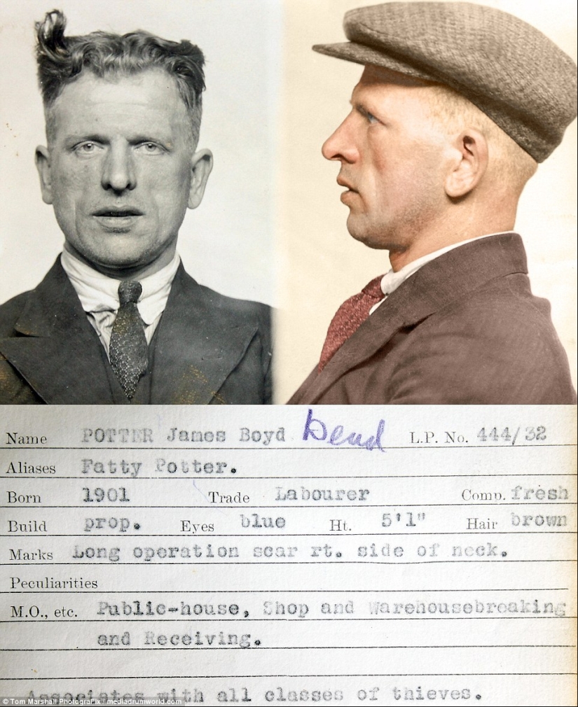 Hop-stop, we are not afraid of Scotland Yard: Color photographs of criminals of the 1930s Hop-stop, we are not afraid of Scotland Yard: Color photographs of criminals of the 1930s