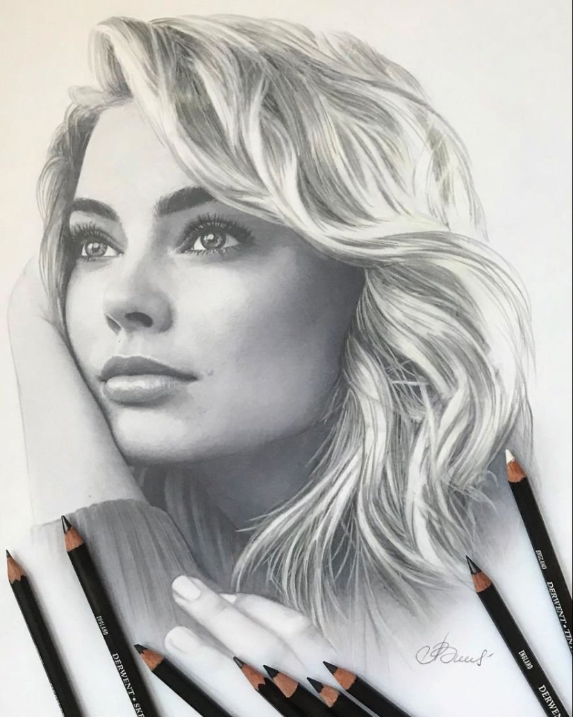 Hyperrealistic dibujos con lápices de colores de Lena Litvina