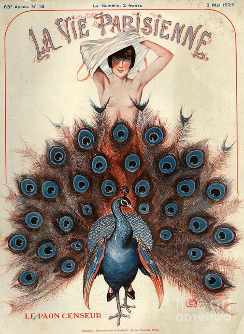 Illustrations of the legendary magazine La Vie Parisienne with a touch of eroticism in the Art Nouveau style Illustrations of the legendary magazine La Vie Parisienne with a touch of eroticism in the Art Nouveau style