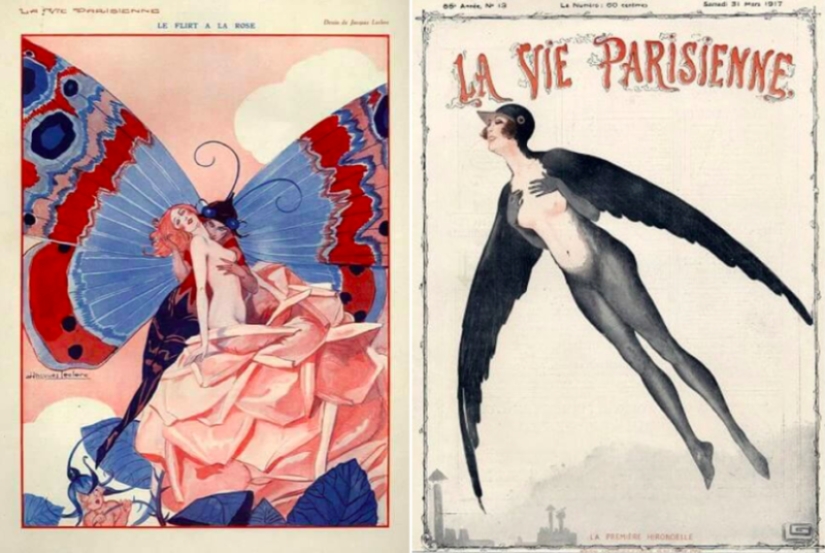 Illustrations of the legendary magazine La Vie Parisienne with a touch of eroticism in the Art Nouveau style Illustrations of the legendary magazine La Vie Parisienne with a touch of eroticism in the Art Nouveau style