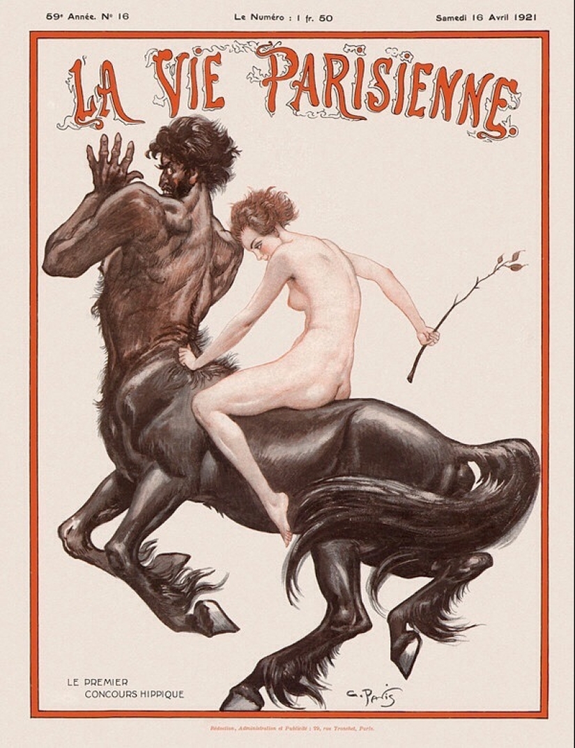 Illustrations of the legendary magazine La Vie Parisienne with a touch of eroticism in the Art Nouveau style Illustrations of the legendary magazine La Vie Parisienne with a touch of eroticism in the Art Nouveau style