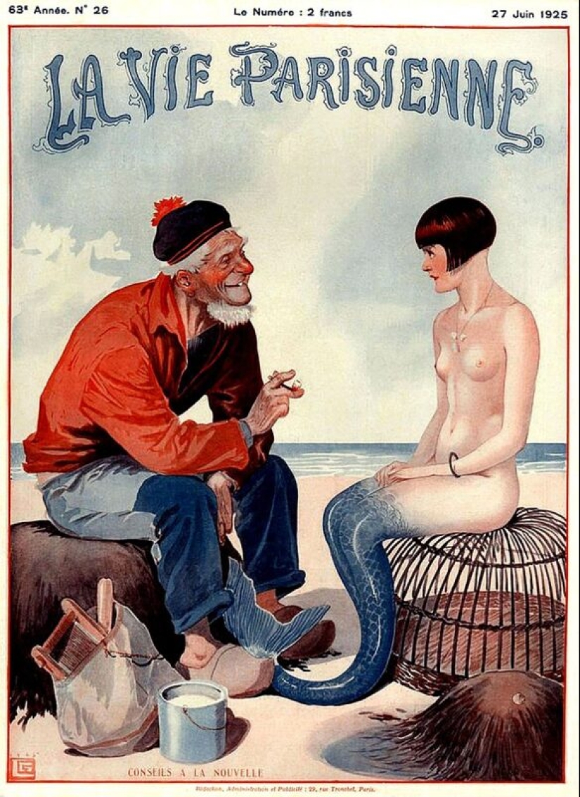 Illustrations of the legendary magazine La Vie Parisienne with a touch of eroticism in the Art Nouveau style Illustrations of the legendary magazine La Vie Parisienne with a touch of eroticism in the Art Nouveau style