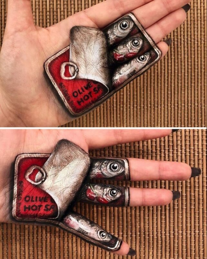 Ilusión óptica sobre su propio cuerpo y de la genialidad de maquillaje Mimi Choi Ilusión óptica sobre su propio cuerpo y de la genialidad de maquillaje Mimi Choi