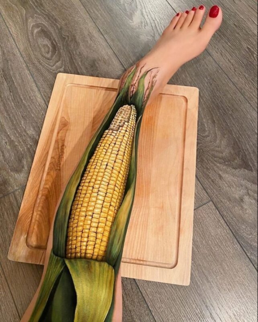 Ilusión óptica sobre su propio cuerpo y de la genialidad de maquillaje Mimi Choi Ilusión óptica sobre su propio cuerpo y de la genialidad de maquillaje Mimi Choi