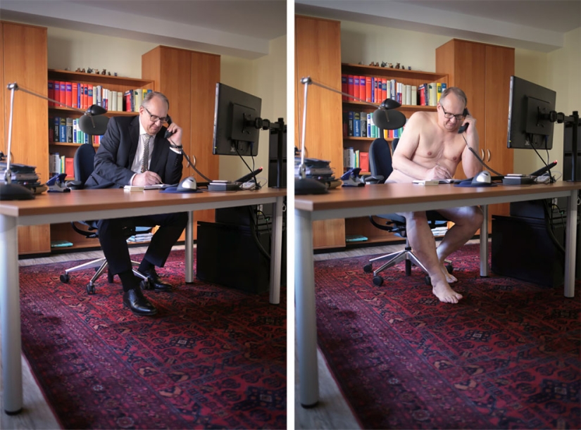 In clothes and without: a photographer from Germany undresses models in their usual environment