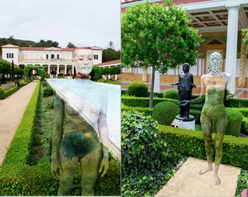 In harmony with nature: the artist writes of people in a picturesque landscape with the help of body art