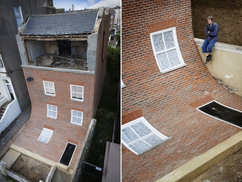 In the hands of this Briton, houses melt, fly and slide to the feet of passers-by In the hands of this Briton, houses melt, fly and slide to the feet of passers-by