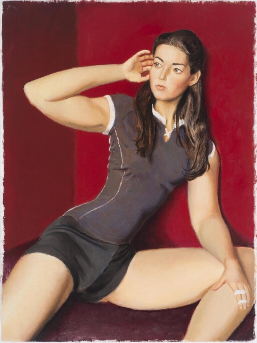 Ironic paintings by Jansson Stegner: massive beauties against thin guys Ironic paintings by Jansson Stegner: massive beauties against thin guys