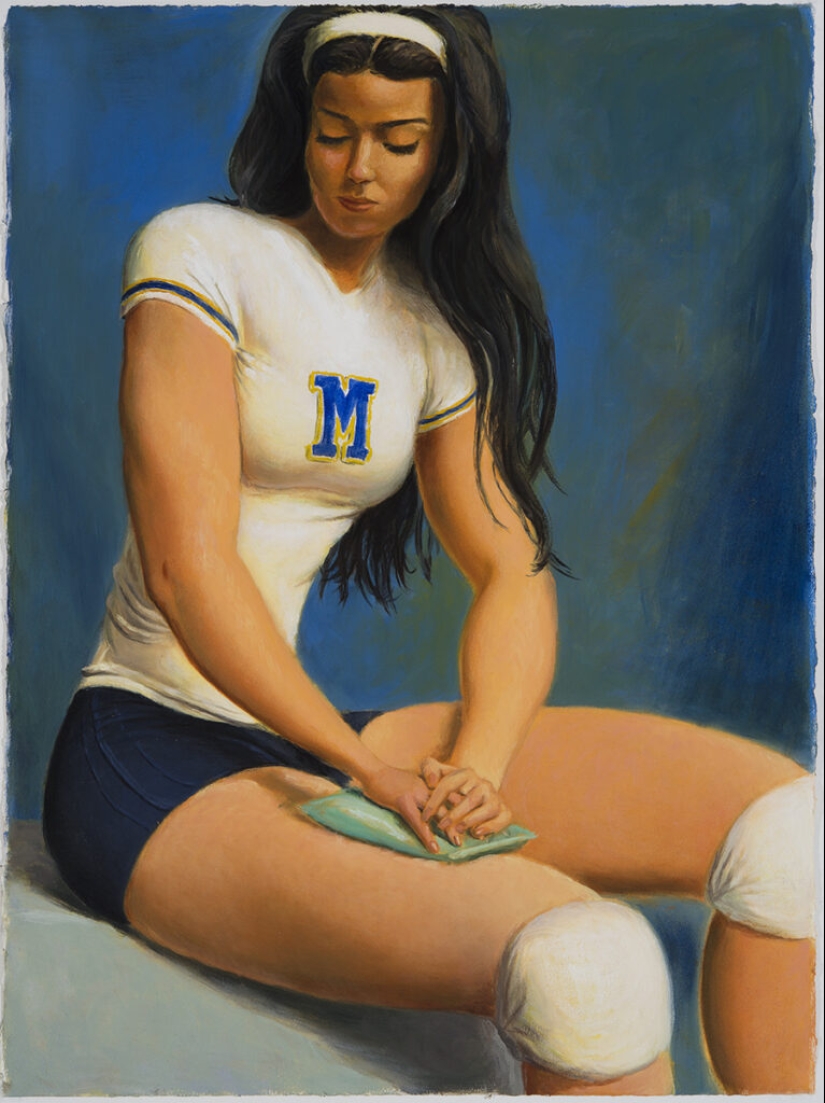 Ironic paintings by Jansson Stegner: massive beauties against thin guys Ironic paintings by Jansson Stegner: massive beauties against thin guys