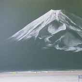 Japanese schoolchildren create incredibly beautiful drawings on school boards
