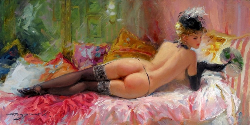 Konstantin Razumov's portraits of women: lightness, Light and eroticism of the Burlesque Era