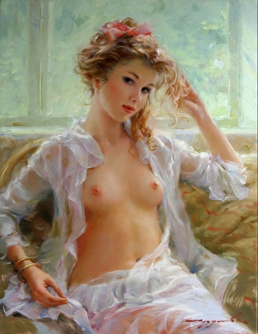 Konstantin Razumov's portraits of women: lightness, Light and eroticism of the Burlesque Era