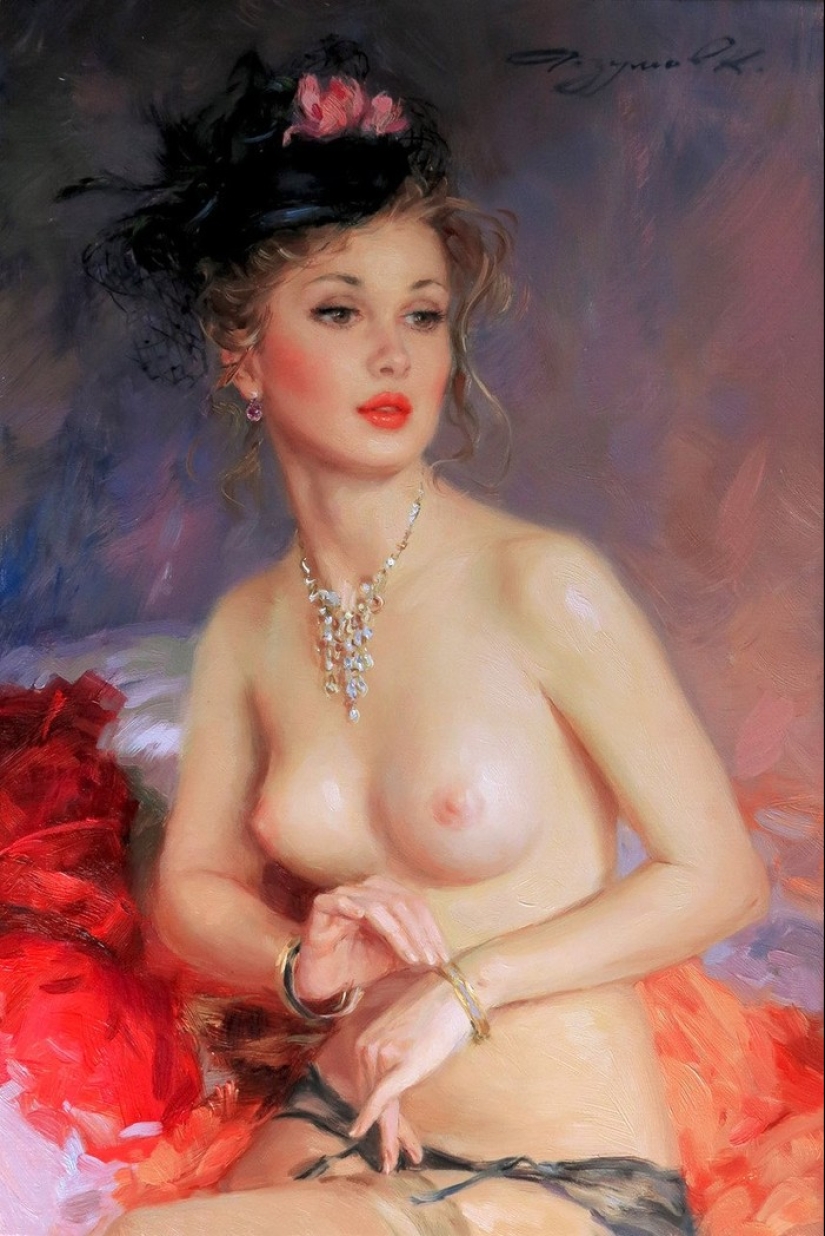 Konstantin Razumov's portraits of women: lightness, Light and eroticism of the Burlesque Era