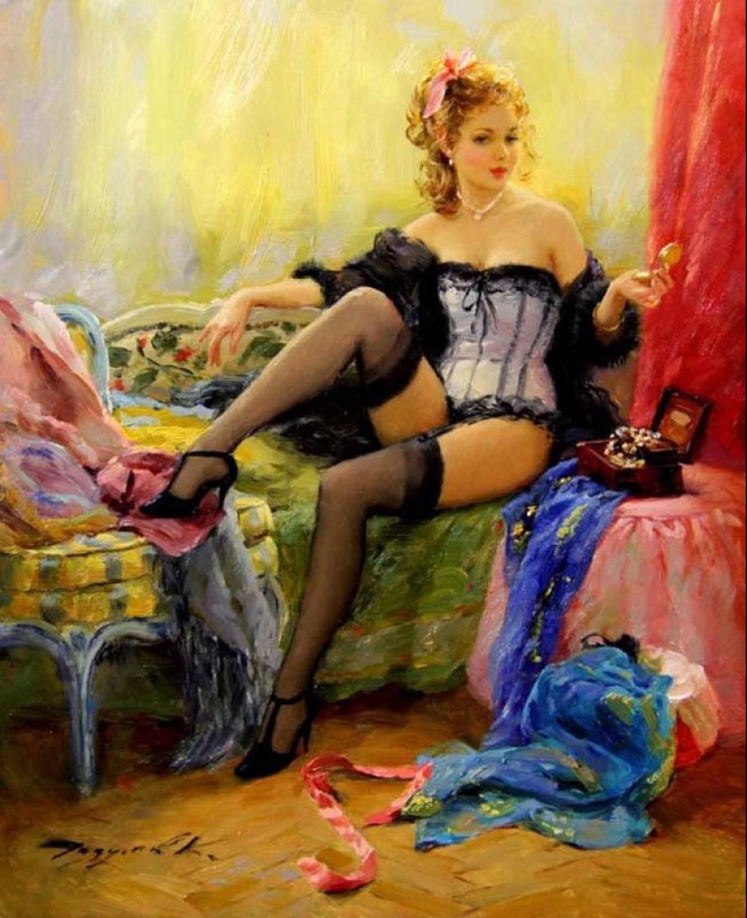 Konstantin Razumov's portraits of women: lightness, Light and eroticism of the Burlesque Era