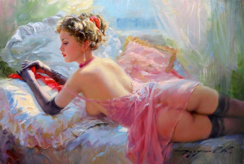 Konstantin Razumov's portraits of women: lightness, Light and eroticism of the Burlesque Era