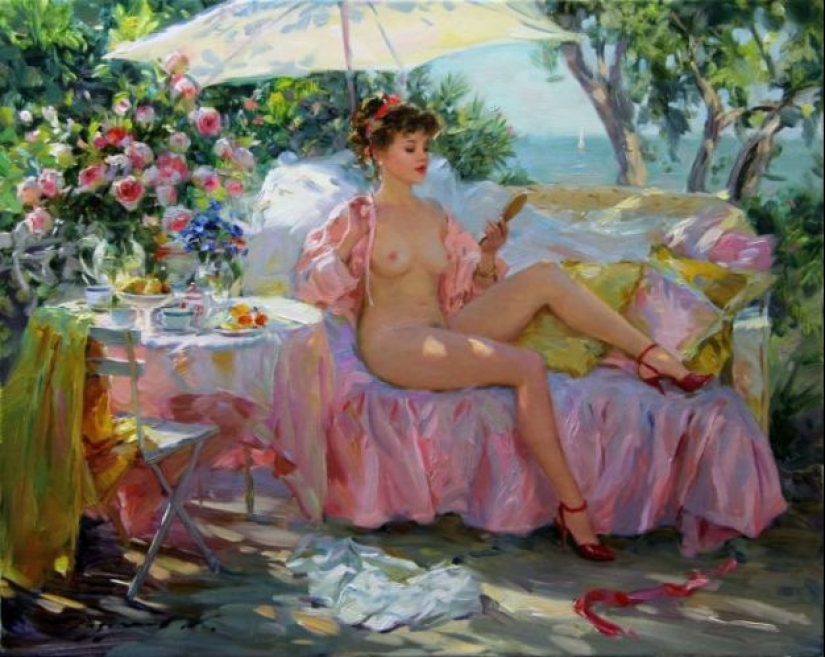 Konstantin Razumov's portraits of women: lightness, Light and eroticism of the Burlesque Era