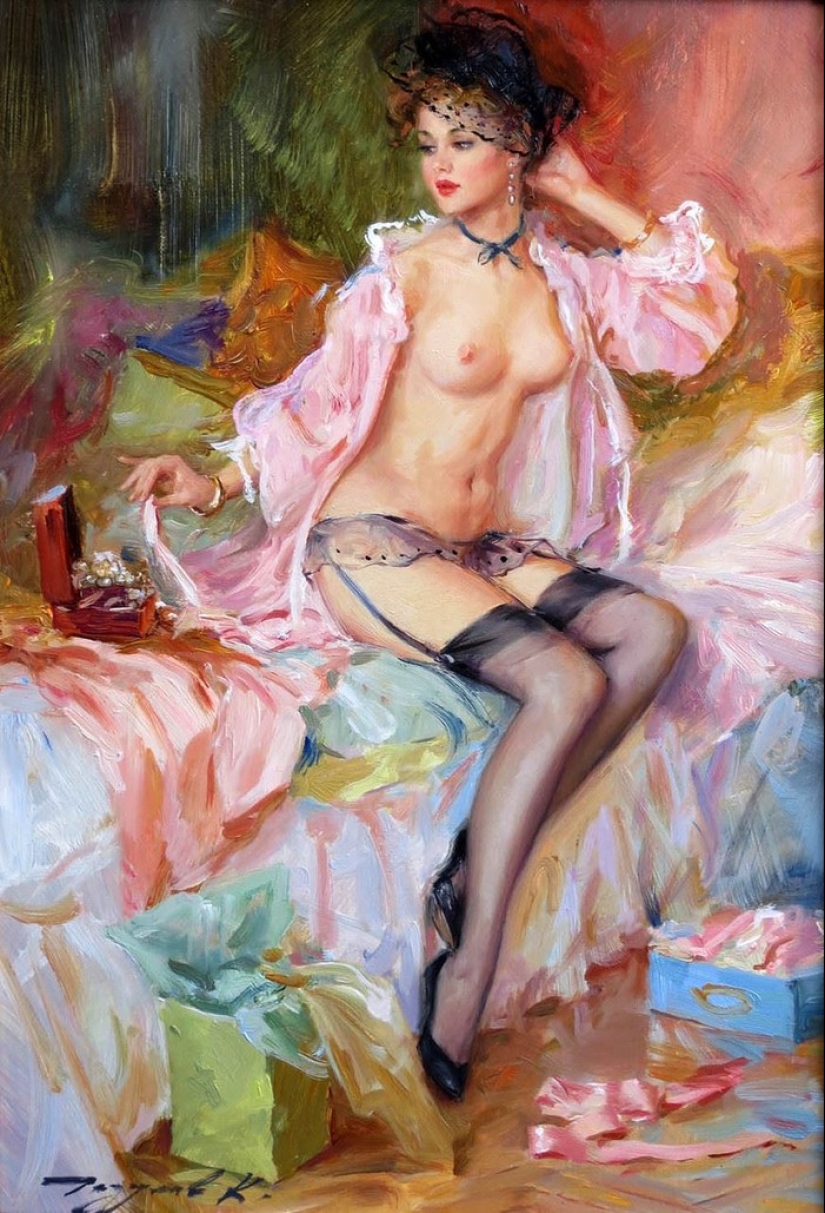 Konstantin Razumov's portraits of women: lightness, Light and eroticism of the Burlesque Era