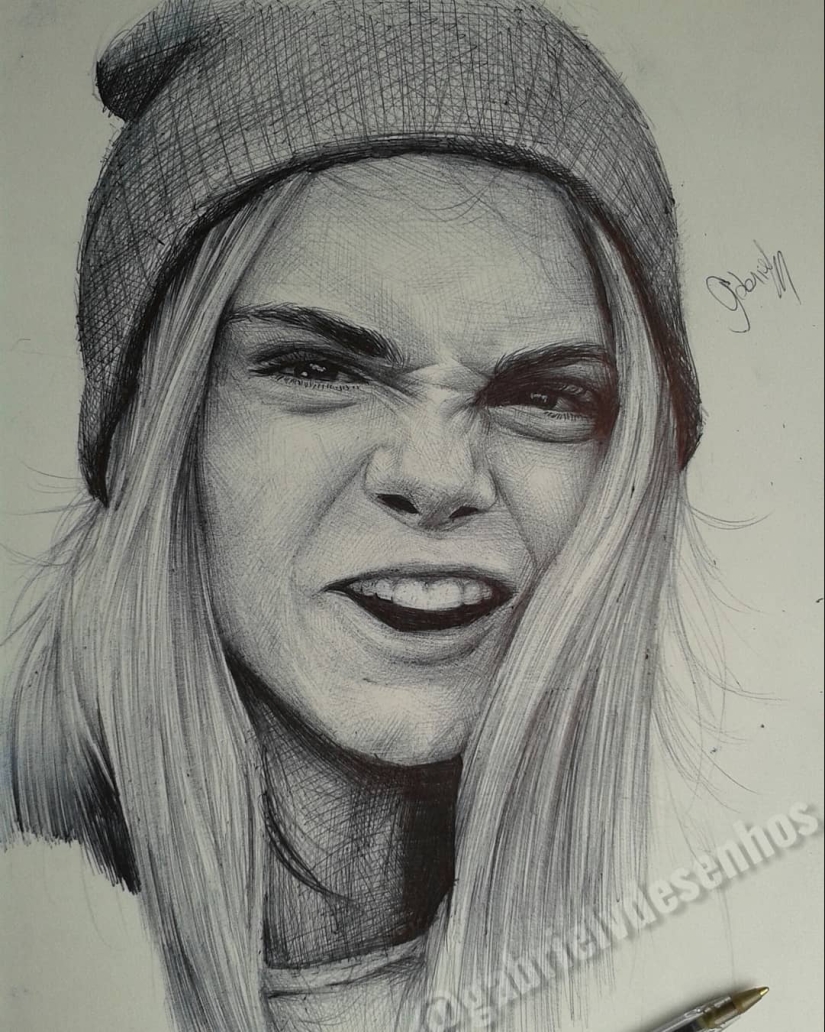 La artista brasileña crea increíblemente realista y emocional de los retratos en lápiz