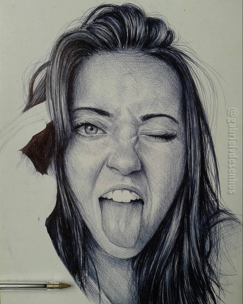 La artista brasileña crea increíblemente realista y emocional de los retratos en lápiz
