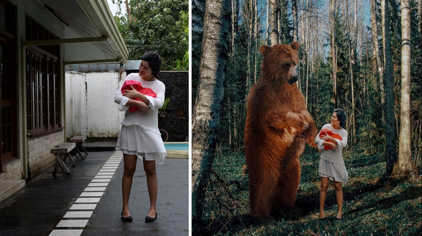 La artista crea mundos fabulosos a partir de fotos de su patio trasero, y es mágico