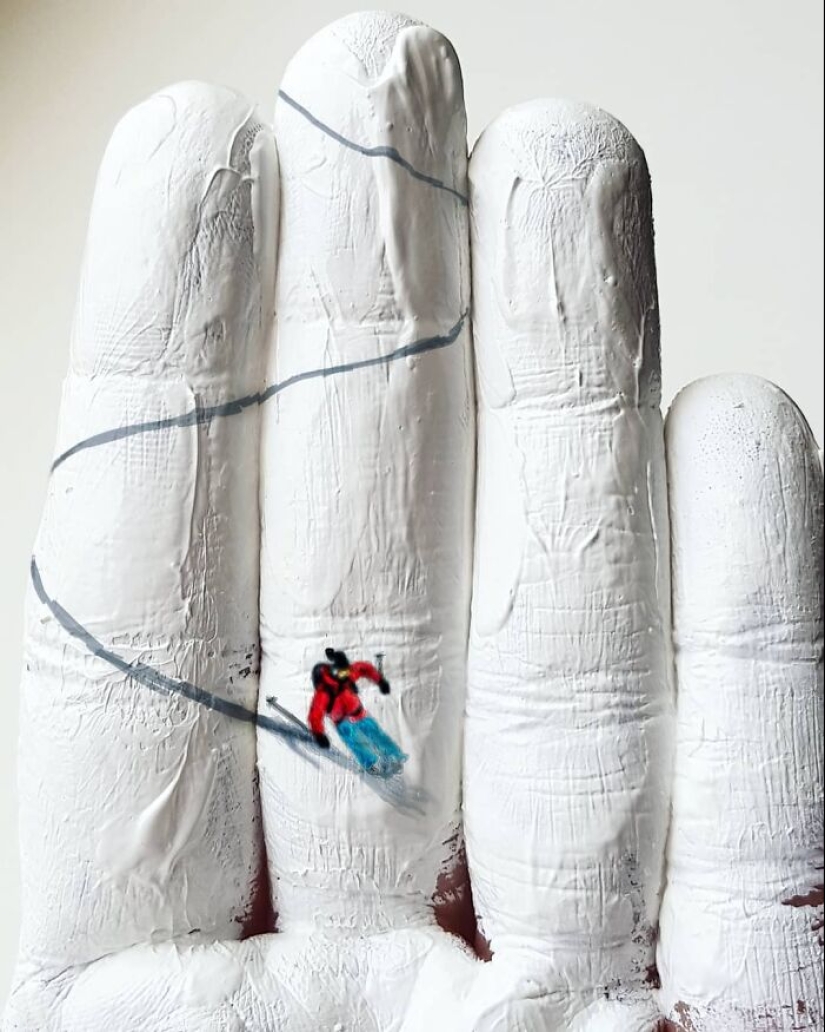 La artista utiliza sus manos como lienzo para mostrar mundos ocultos