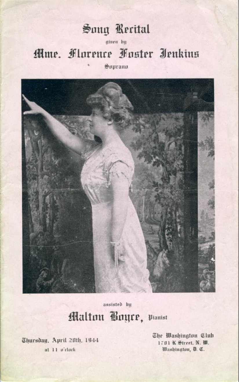 La historia de Florence Foster Jenkins, una famosa cantante que no sabía cantar en absoluto